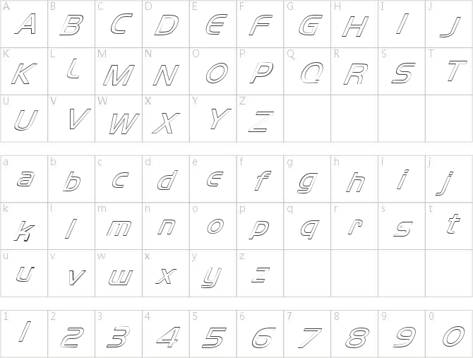 FZ BASIC 8 HOLLOW ITALIC