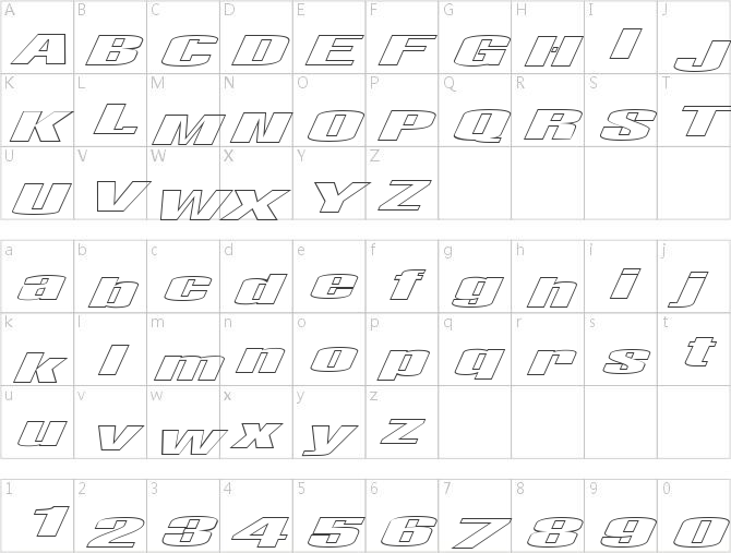 FZ BASIC 9 HOLLOW ITALIC