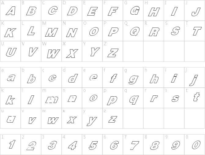 FZ BASIC 13 HOLLOW ITALIC