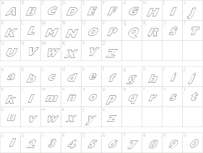 FZ BASIC 57 HOLLOW ITALIC