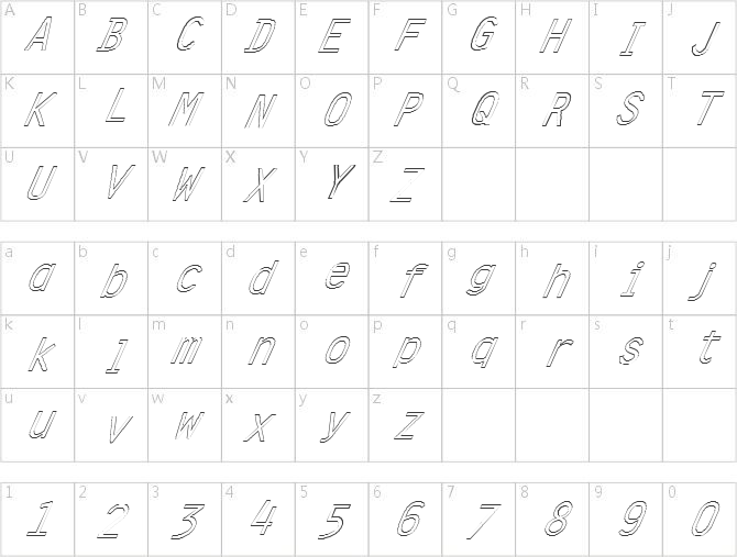 FZ DIGITAL 4 HOLLOW ITALIC