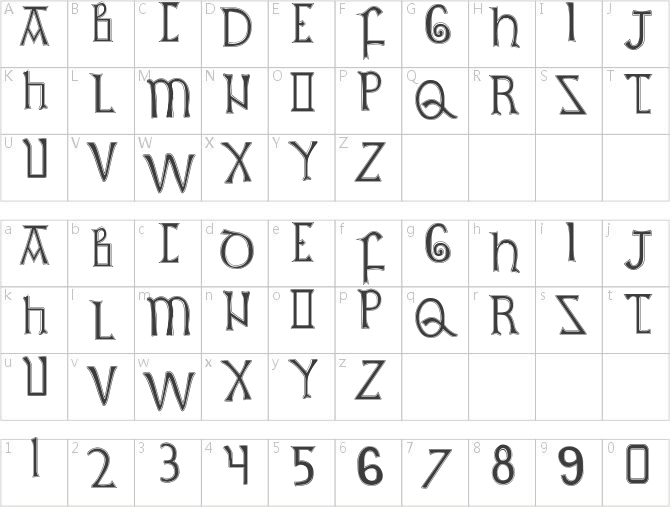 British Outline Majuscules