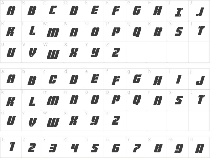 Warp Thruster Condensed Italic