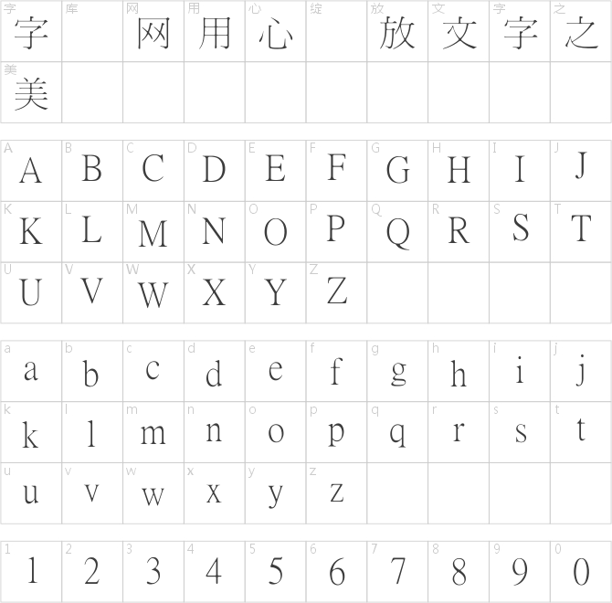 王漢宗細明體繁