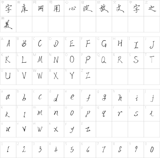 華邦楊富成硬筆行書體