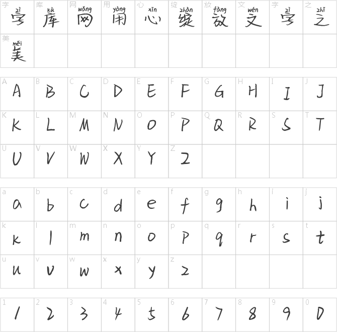 青青子衿拼音體