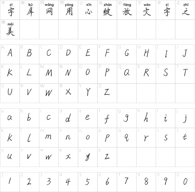 米開(kāi)幽瀾楷書(shū)拼音體