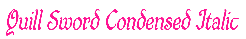 Quill Sword Condensed Italic預覽圖片